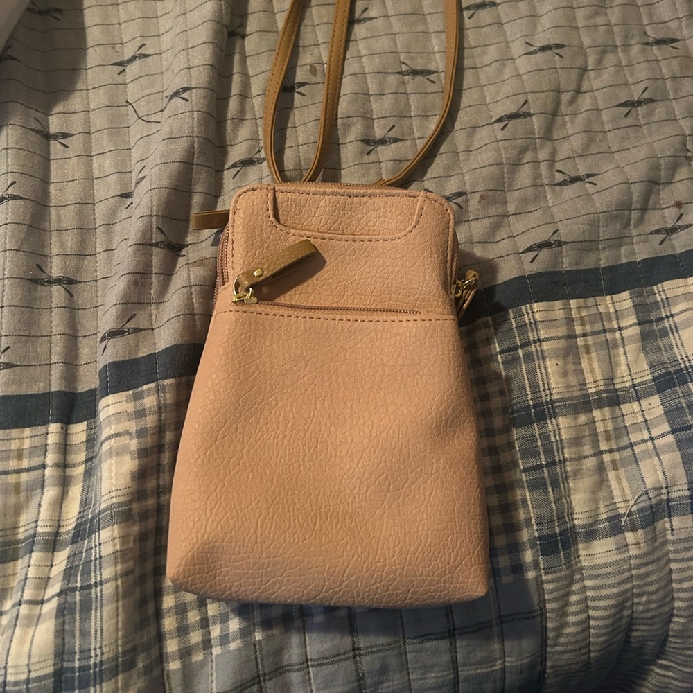 Bueno Tan Leather Crossbody Bag Minimalist Design